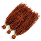 Kinky Curly 100% Raw Virgin  Human Hair Bundles - (No Weft) Bulk Hair  3 Bundles / Copper Orange LINKTOWIG