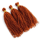 Kinky Curly 100% Raw Virgin  Human Hair Bundles - (No Weft) Bulk Hair  3 Bundles / Copper Orange LINKTOWIG