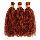 Kinky Curly 100% Raw Virgin  Human Hair Bundles - (No Weft) Bulk Hair  3 Bundles / Copper Orange LINKTOWIG