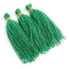 Kinky Curly 100% Raw Virgin  Human Hair Bundles - (No Weft) Bulk Hair  3 Bundles / Dark Emerald Green LINKTOWIG