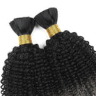 Kinky Curly 100% Raw Virgin  Human Hair Bundles - (No Weft) Bulk Hair  3 Bundles / Dark Roots LINKTOWIG