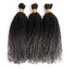 Kinky Curly 100% Raw Virgin  Human Hair Bundles - (No Weft) Bulk Hair  3 Bundles / Dark Roots LINKTOWIG