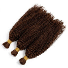 Kinky Curly 100% Raw Virgin  Human Hair Bundles - (No Weft) Bulk Hair  3 Bundles / Espresso Brown LINKTOWIG
