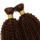 Kinky Curly 100% Raw Virgin  Human Hair Bundles - (No Weft) Bulk Hair  3 Bundles / Espresso Brown LINKTOWIG