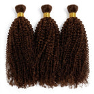Kinky Curly 100% Raw Virgin  Human Hair Bundles - (No Weft) Bulk Hair  3 Bundles / Espresso Brown LINKTOWIG