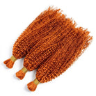 Kinky Curly 100% Raw Virgin  Human Hair Bundles - (No Weft) Bulk Hair  3 Bundles / Ginger Orange LINKTOWIG