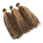 Kinky Curly 100% Raw Virgin  Human Hair Bundles - (No Weft) Bulk Hair  3 Bundles / Honey Blonde Highlights LINKTOWIG