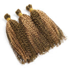 Kinky Curly 100% Raw Virgin  Human Hair Bundles - (No Weft) Bulk Hair  3 Bundles / Honey Brown LINKTOWIG