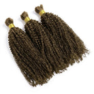 Kinky Curly 100% Raw Virgin  Human Hair Bundles - (No Weft) Bulk Hair  3 Bundles / Medium Chestnut Brown LINKTOWIG
