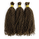 Kinky Curly 100% Raw Virgin  Human Hair Bundles - (No Weft) Bulk Hair  3 Bundles / Medium Chestnut Brown LINKTOWIG