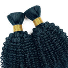 Kinky Curly 100% Raw Virgin  Human Hair Bundles - (No Weft) Bulk Hair  3 Bundles / Midnight Blue LINKTOWIG