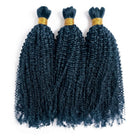 Kinky Curly 100% Raw Virgin  Human Hair Bundles - (No Weft) Bulk Hair  3 Bundles / Midnight Blue LINKTOWIG