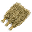 Kinky Curly 100% Raw Virgin  Human Hair Bundles - (No Weft) Bulk Hair  3 Bundles / Olive Green Blonde LINKTOWIG