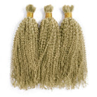 Kinky Curly 100% Raw Virgin  Human Hair Bundles - (No Weft) Bulk Hair  3 Bundles / Olive Green Blonde LINKTOWIG