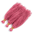Kinky Curly 100% Raw Virgin  Human Hair Bundles - (No Weft) Bulk Hair  3 Bundles / pink LINKTOWIG