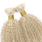 Kinky Curly 100% Raw Virgin  Human Hair Bundles - (No Weft) Bulk Hair  3 Bundles / Platinum Blonde LINKTOWIG