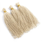 Kinky Curly 100% Raw Virgin  Human Hair Bundles - (No Weft) Bulk Hair  3 Bundles / Platinum Blonde LINKTOWIG