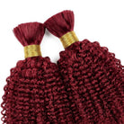 Kinky Curly 100% Raw Virgin  Human Hair Bundles - (No Weft) Bulk Hair  3 Bundles / Ruby Red LINKTOWIG