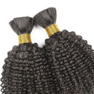 Kinky Curly 100% Raw Virgin  Human Hair Bundles - (No Weft) Bulk Hair 3 Bundles / Silver Grey LINKTOWIG