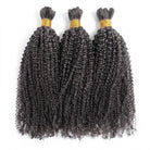 Kinky Curly 100% Raw Virgin  Human Hair Bundles - (No Weft) Bulk Hair 3 Bundles / Silver Grey LINKTOWIG