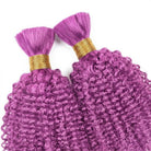 Kinky Curly 100% Raw Virgin  Human Hair Bundles - (No Weft) Bulk Hair  3 Bundles / Violet Purple LINKTOWIG