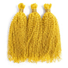Kinky Curly 100% Raw Virgin  Human Hair Bundles - (No Weft) Bulk Hair  3 Bundles / Yellow LINKTOWIG