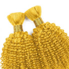 Kinky Curly 100% Raw Virgin  Human Hair Bundles - (No Weft) Bulk Hair  3 Bundles / Yellow LINKTOWIG