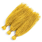 Kinky Curly 100% Raw Virgin  Human Hair Bundles - (No Weft) Bulk Hair  3 Bundles / Yellow LINKTOWIG