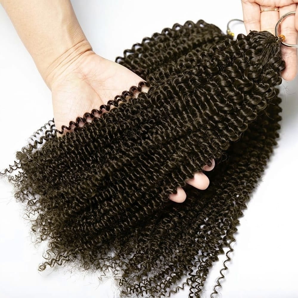 Kinky Curly Hair Bundles / Feather Hair Extensions — 100% Virgin Human Hair / aramel Balayage Highlights LINKTOWIG