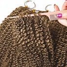 Kinky Curly Hair Bundles / Feather Hair Extensions — 100% Virgin Human Hair / Ash Brown LINKTOWIG