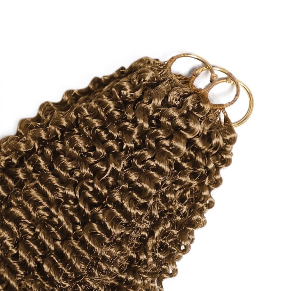 Kinky Curly Hair Bundles / Feather Hair Extensions — 100% Virgin Human Hair / Ash Brown LINKTOWIG