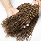 Kinky Curly Hair Bundles / Feather Hair Extensions — 100% Virgin Human Hair / Ash Brown LINKTOWIG