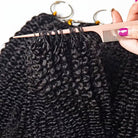 Kinky Curly Hair Bundles / Feather Hair Extensions — 100% Virgin Human Hair / Black LINKTOWIG