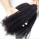 Kinky Curly Hair Bundles / Feather Hair Extensions — 100% Virgin Human Hair / Black LINKTOWIG