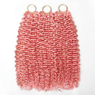 Kinky Curly Hair Bundles / Feather Hair Extensions — 100% Virgin Human Hair / Bubblegum Pink LINKTOWIG