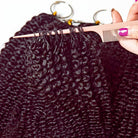 Kinky Curly Hair Bundles / Feather Hair Extensions — 100% Virgin Human Hair / Burgundy LINKTOWIG