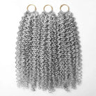 Kinky Curly Hair Bundles / Feather Hair Extensions — 100% Virgin Human Hair / Charcoal Grey LINKTOWIG