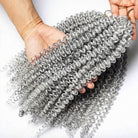 Kinky Curly Hair Bundles / Feather Hair Extensions — 100% Virgin Human Hair / Charcoal Grey LINKTOWIG
