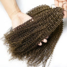 Kinky Curly Hair Bundles / Feather Hair Extensions — 100% Virgin Human Hair / Chocolate Brown LINKTOWIG