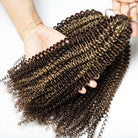 Kinky Curly Hair Bundles / Feather Hair Extensions — 100% Virgin Human Hair / Chocolate Brown LINKTOWIG