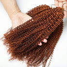 Kinky Curly Hair Bundles / Feather Hair Extensions — 100% Virgin Human Hair / Copper Orange LINKTOWIG