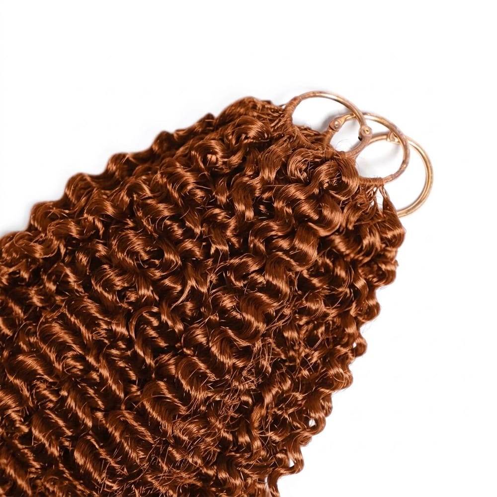 Kinky Curly Hair Bundles / Feather Hair Extensions — 100% Virgin Human Hair / Copper Orange LINKTOWIG