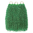 Kinky Curly Hair Bundles / Feather Hair Extensions — 100% Virgin Human Hair / Dark Emerald Green LINKTOWIG