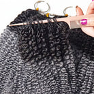 Kinky Curly Hair Bundles / Feather Hair Extensions — 100% Virgin Human Hair / Dark Roots LINKTOWIG