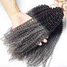 Kinky Curly Hair Bundles / Feather Hair Extensions — 100% Virgin Human Hair / Dark Roots LINKTOWIG