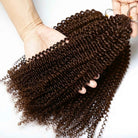 Kinky Curly Hair Bundles / Feather Hair Extensions — 100% Virgin Human Hair / Espresso Brown LINKTOWIG