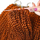 Kinky Curly Hair Bundles / Feather Hair Extensions — 100% Virgin Human Hair / Ginger Orange LINKTOWIG