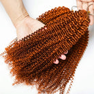 Kinky Curly Hair Bundles / Feather Hair Extensions — 100% Virgin Human Hair / Ginger Orange LINKTOWIG