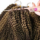 Kinky Curly Hair Bundles / Feather Hair Extensions — 100% Virgin Human Hair / Honey Brown LINKTOWIG