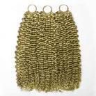 Kinky Curly Hair Bundles / Feather Hair Extensions — 100% Virgin Human Hair / Olive Green Blonde LINKTOWIG